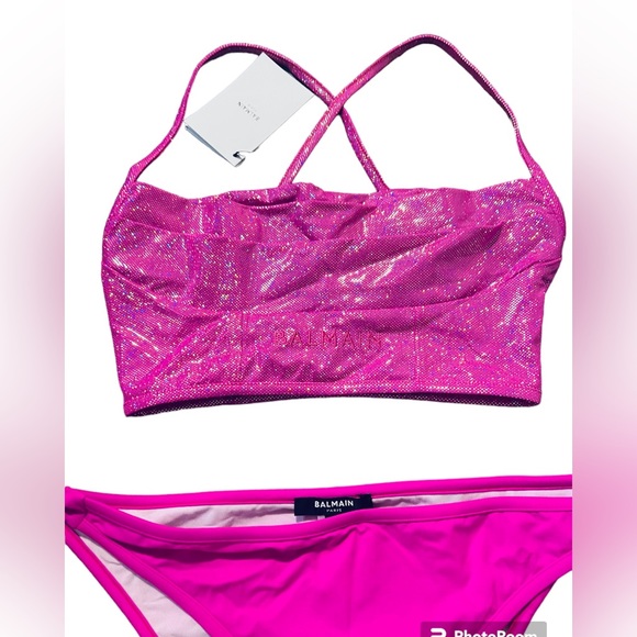 BALMAIN***Fuscia/iridescent Pink Bikini Set****US 4 $780 - Picture 3 of 7